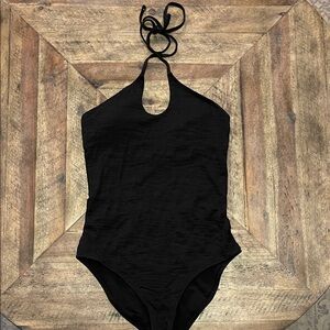 Aerie Small Black Halter Swimsuit